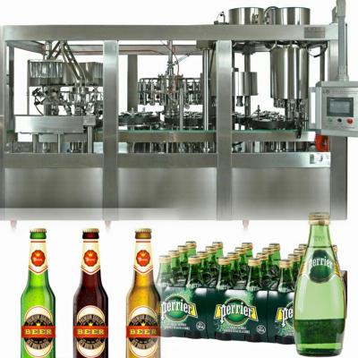 China Full Automatic Drink / Juice / Beverage Factory Wholesale Price Small Glass Bottle Drinks Washing Filling Line And Capping Machine for sale