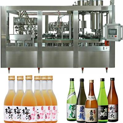 China Factory Direct 12000BPH Food Plum Wine Sake Fruit Wine Filling Automatic Glass Bottle Washing Monoblock Filling Capping Machine for sale