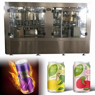 China Automatic Food Factory Supply CE Automatic Energy Drink Can Machine Energy Drink Filling Filling and Sealing Production Line for sale