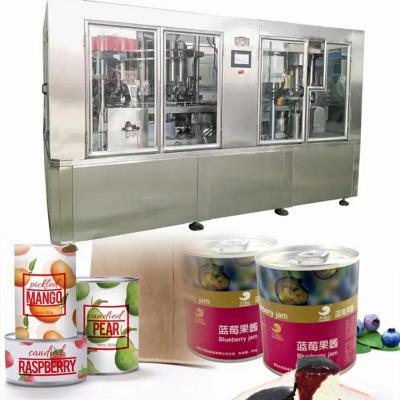 China Food Factory Supply High Speed ​​Direct CE 400cpm Tin Can Vegetable Puree Fruit Puree Canning Jam Filling and Sealing Machine for sale