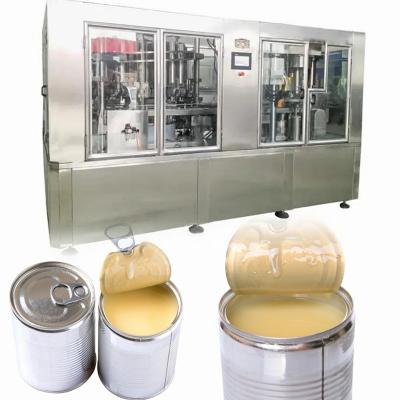 China Food CE Factory Price High Speed ​​Automatic 400cpm Canned Cream Milk Condensed Milk Milk Concentrated Filling Canning Machine for sale