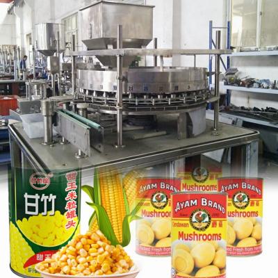 China CE factory direct automatic food supply 200cpm fruit mash filling machine corn food Tin Can Canning Filling Machine for sale