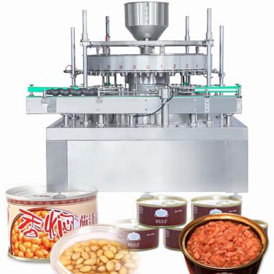 China CE Factory Direct Automatic Food Peanut Grits 200cpm Tin Can Soup Beans Peas Beans Filling Canning Machine for sale