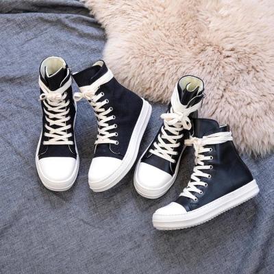 China 2022 Fashion Trend Big Size 44 Black Ladies Shoes Chaussure Femme Women Sneakers Canvas Casual Woman Shoes Flat Spring Fashion For Women for sale