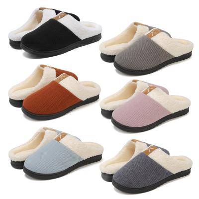 China Comfortable Anti-Smell Cotton Memory Foam Upper House Shoes Flat Closed Toe Ultra Lightweight Indoor Slippers Unisex For Women And Men for sale