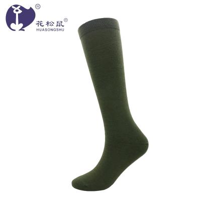 China Anti-slip Factory Wholesales Green Color Long Tube Cotton Army Socks Military Socks for sale