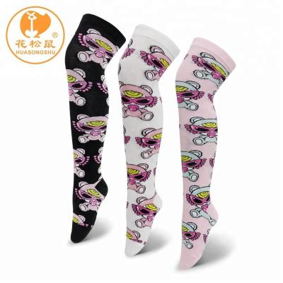 China Antibacterial Factory Wholesale Colorful Cartoon Cotton Children Tights Tube Baby Long Socks for sale