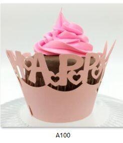 China Pure Pink Color cupcake wrappers for Birthday Party for sale