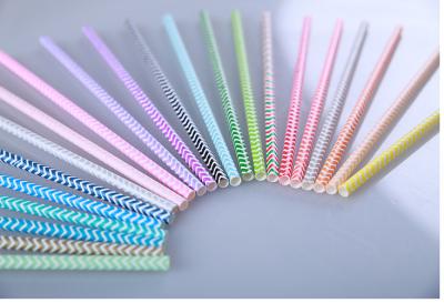 China Colorful Stripes Designs Paper Straws for Party Decorate for sale