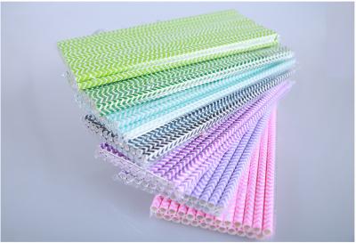 China Colorful Stripes Designs Paper Straws for Party Decorate for sale