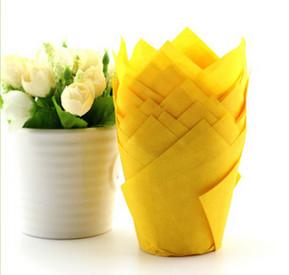 China Bright Yellow color cake tulip cup for sale