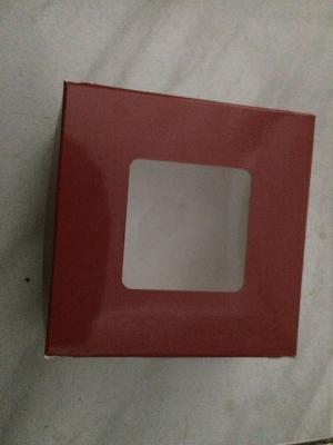 China Hot Red Color  cupcake box paper box  with PET window wholesale in China for sale