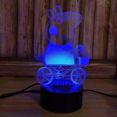 China Cartoon Designs Acrylic 3D LED Night Light for Gift   rechargeable and remote control for many colors for sale