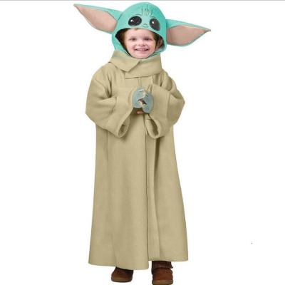 China Polyester The Mandalorian - Kid Baby Yoda Robe Hat Mans Halloween Carnival Costume Cosplay Costume For Kids Children for sale