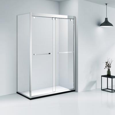 China Modern Frame SUS304 Rectangle Shower Door Roller Sliding Shower Enclosure Guangdong Shower Room for sale