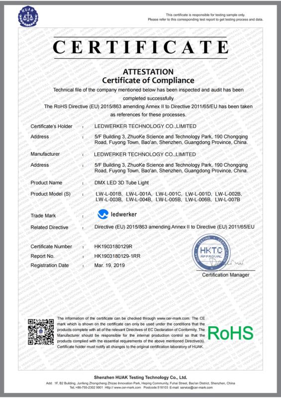 RoHS - Shenzhen Ledwerker Optoelectronic Technology Co., Limited