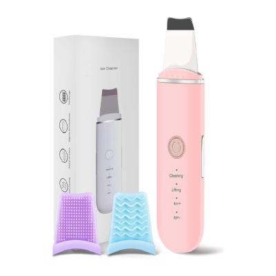 China PSB Private Label Wrinkle Removal DEEP CLEANSING Facial Inface Peeling Rose Ion Ultrasonic Skin Scrubber Face Spatula Machine for sale