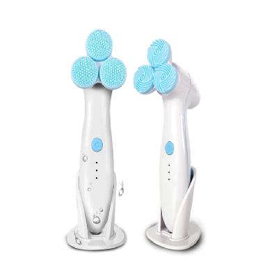 China Anti Aging Acne Treatment PSB 3D Face Exfoliating Rotation Scrub Silicone Sonic Electric Facial Massager Rotating Cleaning Brush for sale