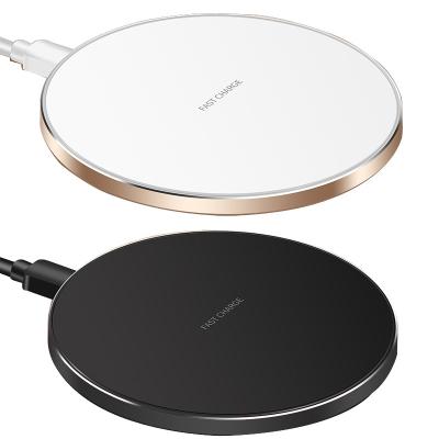 China UniversalÂ   Wholesale Portable Universal LED 15W QI 10W Fast Wireless Charging Wireless Charger For iPhone Fast Round Wireless Charger for sale