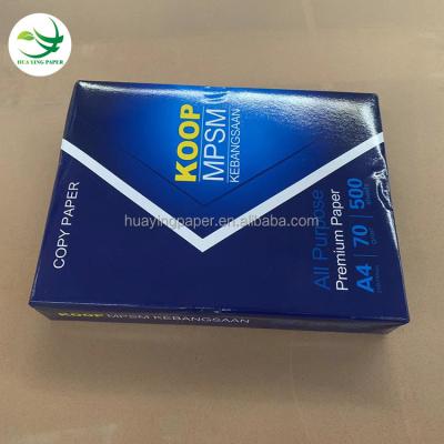 China Sell ​​high quality desktop A4 high white copier paper 80G paper white paper does not block A4 quality and low powder price for sale