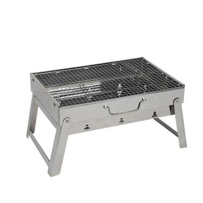 China Adjustable Height Stainless Steel BBQ Kabab Grill Portable Folding Camping with Table Charcoal BBQ Grill for sale