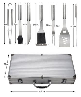 China Easily Cleaned BBQ Grill Accessories Stainless Steel BBQ Tool Kit Grilling Utensils Accessories For BBQ Indoor Outdoor for sale