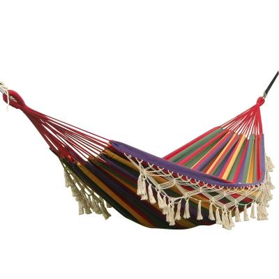 China Anti-Rollover Hammock Tassel Hammock Modern Outdoor Canvas Hammock for sale