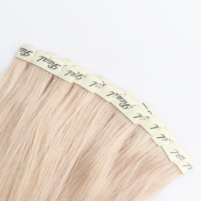 China Straight Strong Adhesive Tape Double Drawn Invisible Skin Weft 100 Remy Russian Blonde Mini PU Tape ins Human Hair Extensions for sale