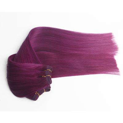 China Straight Bright Purple Cheap Wholesale Cuticle Aligned bundles Virgin Double Drawn Remy Russian Human Hair weft Extensions Weave Weaving for sale