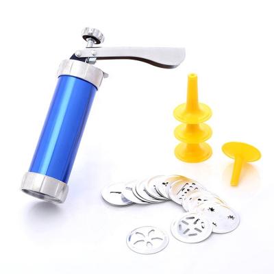 China Viable Cookie Press Set Cookie Press Gun for DIY Cookie and Decorating with 20pcs Stainless Steel Discs and 6 Icing Tips for sale