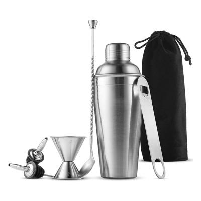 China 7 Piece Viable Cocktail Shaker Set Bar Tools Stainless Steel Cocktail Shaker Set Bartender Kit Bar Accessories for sale