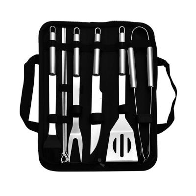 China Custom Easily Cleaned Stainless Steel BBQ Grill Tool Kit 9pcs BBQ Grill Accessories Set BBQ Utensils With Carry Bag for sale