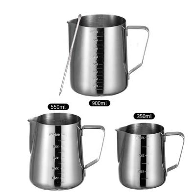 China 350ml 550ml 900ml Stainless Steel Viable Custom Milk Frothing Pitcher Steamer Pitchers Milk Jug Cup For Cappuccino Latte Art for sale