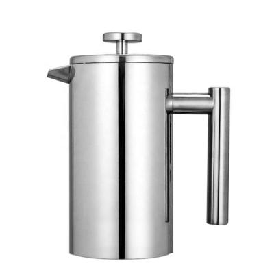 China Sustainable Wholesale Portable Stainless Steel Double Wall Travel French Press Coffee Maker 350ml 800ml 1000ml for sale