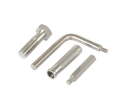 China Custom Non-Standard Stainless Steel Aluminum Lathe Parts Knurled To Handle Extended Hex Screw Hardware Accessories Wholesale for sale