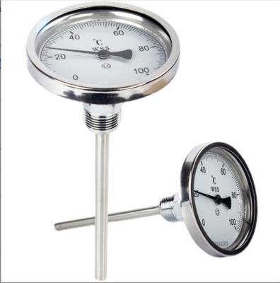 China Radial Industrial Boiler Bimetal Pipe Thermometer wss311/411/511 Stainless Steel Thermometer Stainless Steel for sale