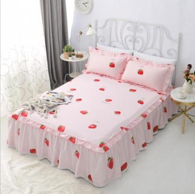 China Eco - Friendly Foot Covers Skin Flower Fashion Bed Skirts Environmental Soft Bed Spread for sale