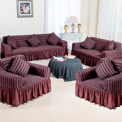 China Wholesale Easy Clean Washable Factory Soft 100% Polyester Non Slip Couch Double-Seat Sofa Cover Elastic Slipcover, Stretch Sofa Cover for sale