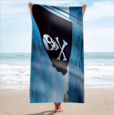 China Customized Flavor Design Bath Towel Hypoallergenic Stylish Soft Touch Printed Microfiber Swimming Beach Towel for sale