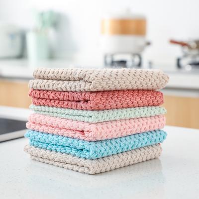 China Household Viable Dish Cloth Dry And Wet Cleaning Use Kitchen Towels Coral Fleece Absorbent Cleaning Cloth for sale