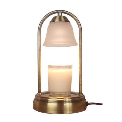 China CE Glass Candle Shade Warmer Electric Aroma Lamp Antique Brass Dimmable 2 Shine 2 in 1 Table Lamp and Oil Fragrance Lamp for sale