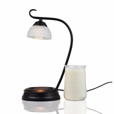 China Home Decor Cheap Decorative Oil Burner Aroma Oil Lamp Black Candle Heater With Frosted White Glass Shade for sale