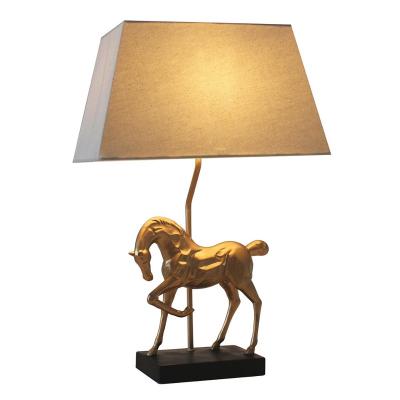 China Modern luxury living room resin gold horse lamp with steed simple modern table lamp for sale