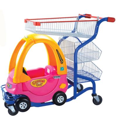 China Unveiling Maker Children Shopping Cart Supermarket Toy Car Shopping Trolley With Kids Seat for sale