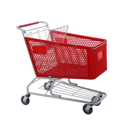 China 2018 American Flat Tube Style New Design Plastic Shopping Trolley for sale