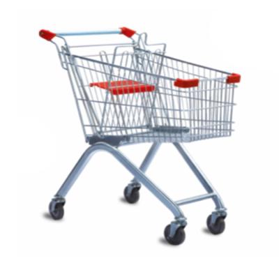 China Durable Supermarket 4 Wheel Shopping Cart Trolley Shop Trolley for sale