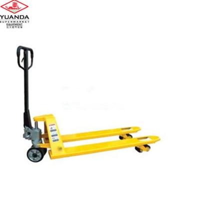 China Metal+PU High End Warehouse Fitting 1-4 Ton Hand Truck Manual Scissor Lift High Pallet Truck for sale