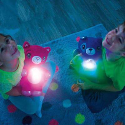 China New-designed bear Santa Claus Shape Cute Night Light for kid, plush star light projector for sale