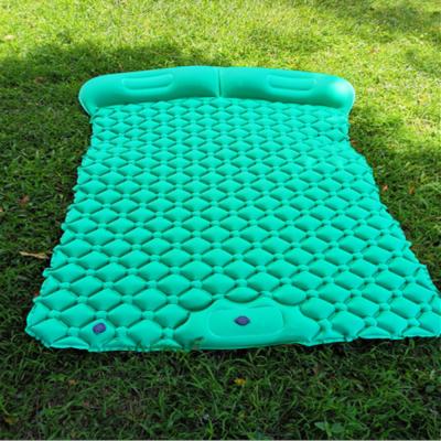 China Double Camping Mat Foot Pumb Beach Mat Lightweight Easy Inflate Inflatable Camping Pad With Pillows for sale