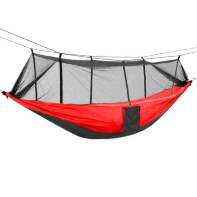 China Durable adjustable hammock designed with 210T net nylon camping hammock with mosquito net for sale